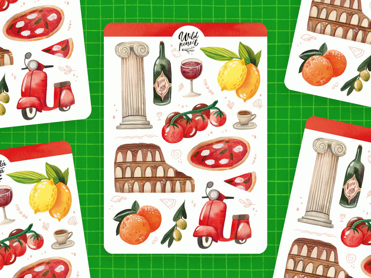 Sticker Sheet - Italy