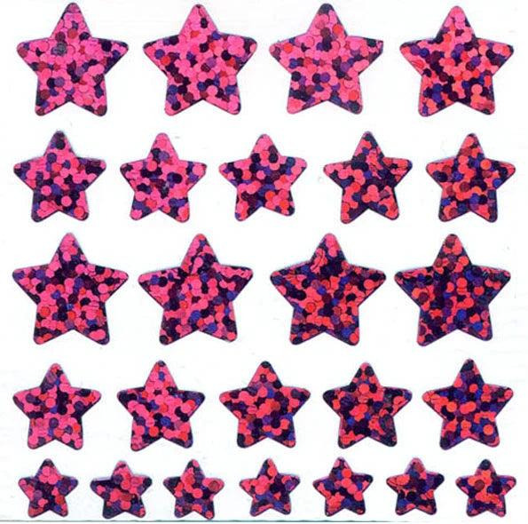 Shiny Pink Star Stickers