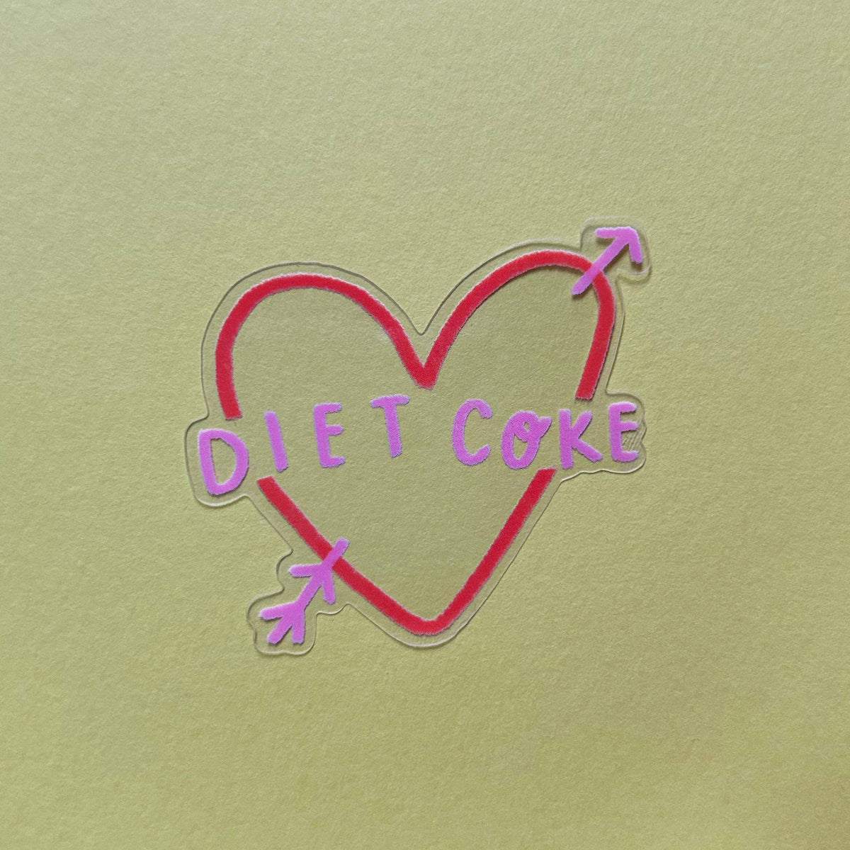 Diet Coke Heart Clear Vinyl Sticker