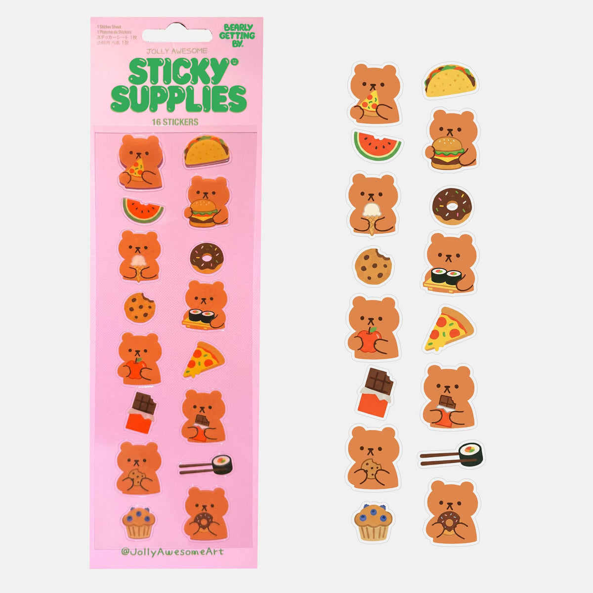Bearly Getting By 'Food' Sticker Sheet