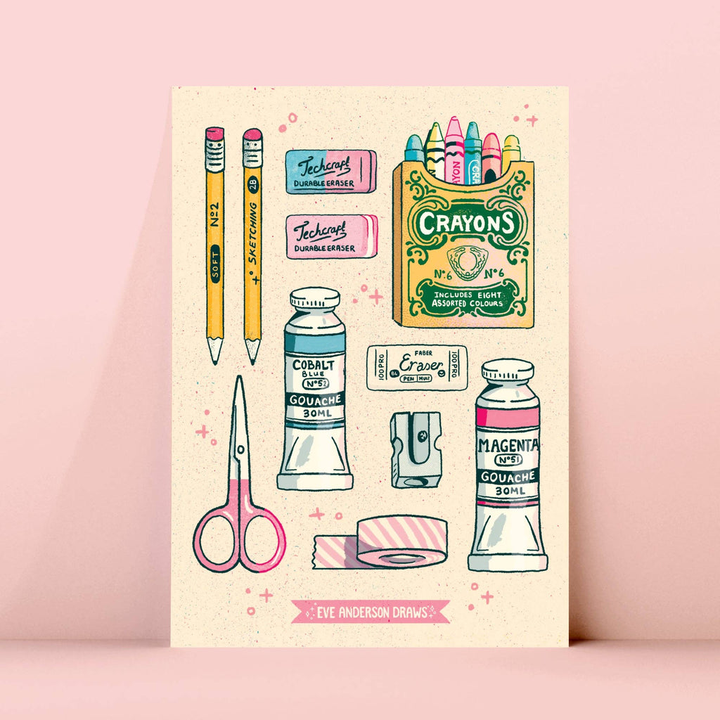 Art Supplies Sticker Sheet