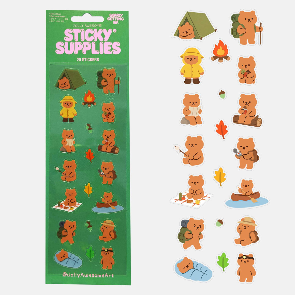 Bearly Getting By 'Outdoors' Sticker Sheet