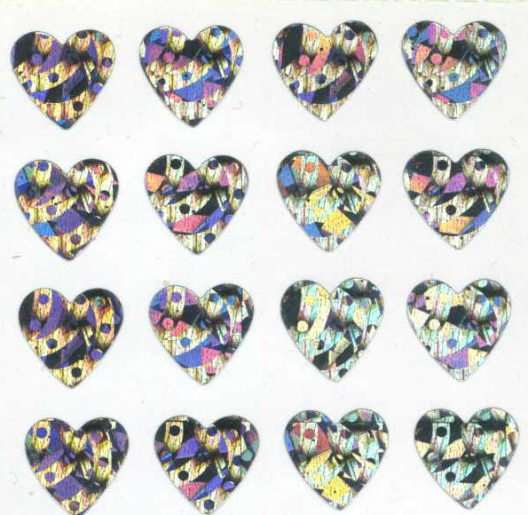 Shiny Silver Heart Stickers
