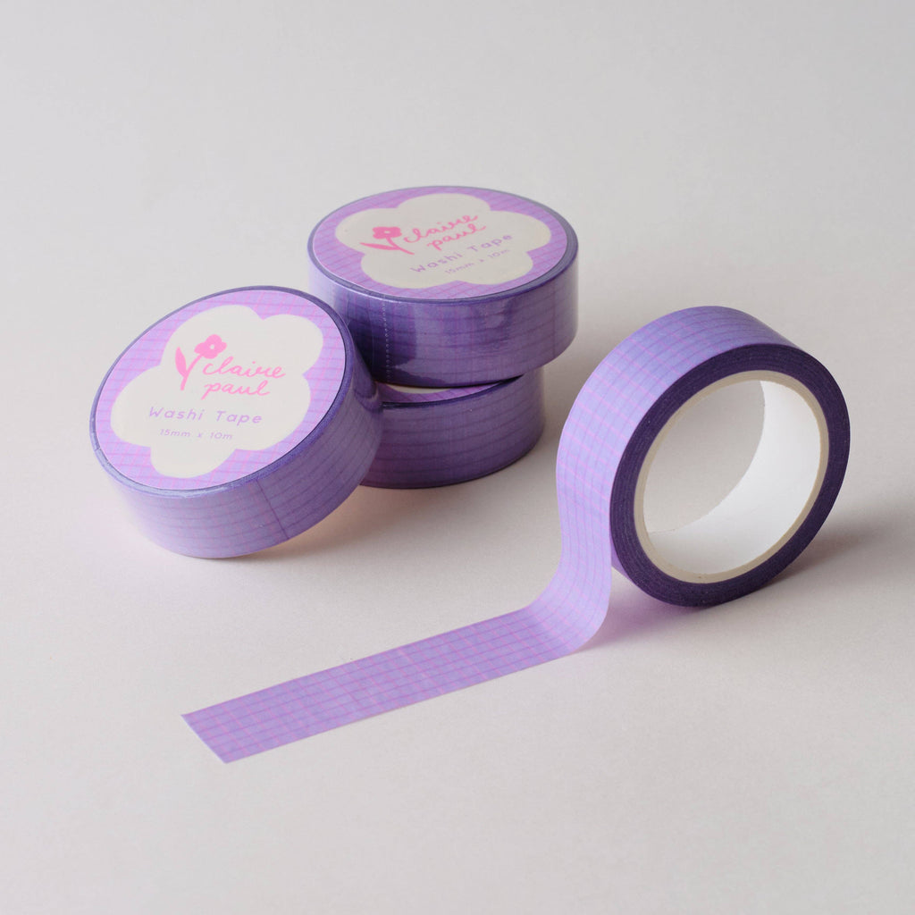 Purple Grid Washi Tape