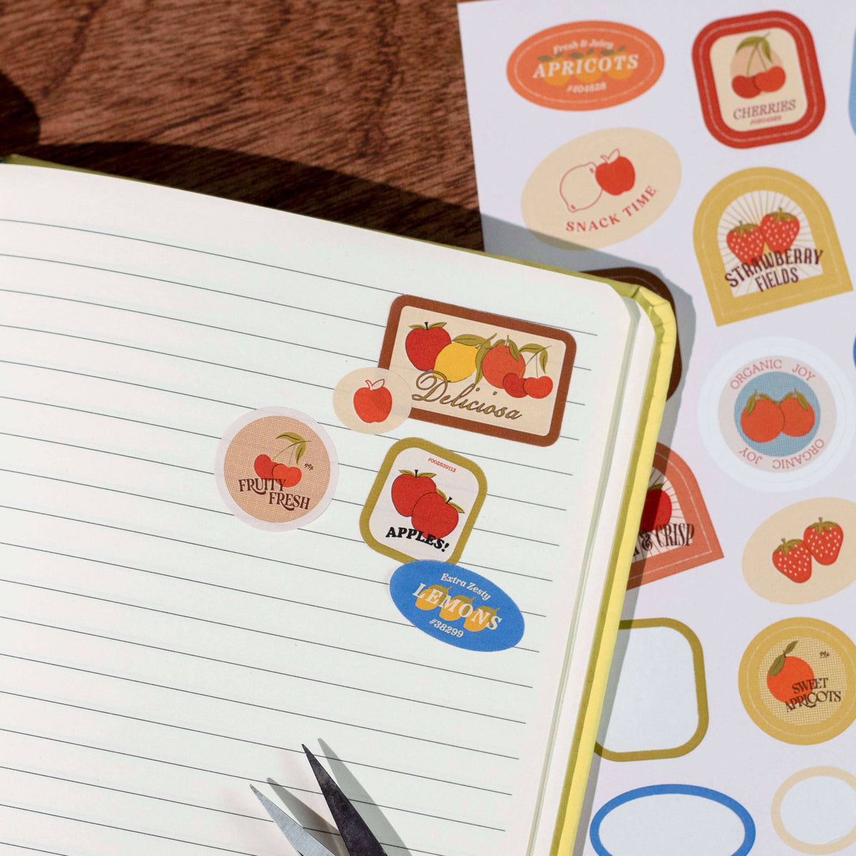 Retro Fruit Sticker Sheet