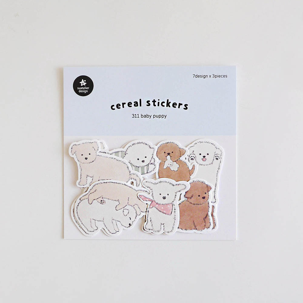 Puppy Cereal Stickers