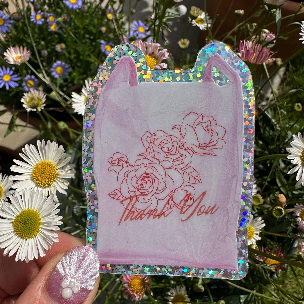 Thank you Bag Glitter Sticker