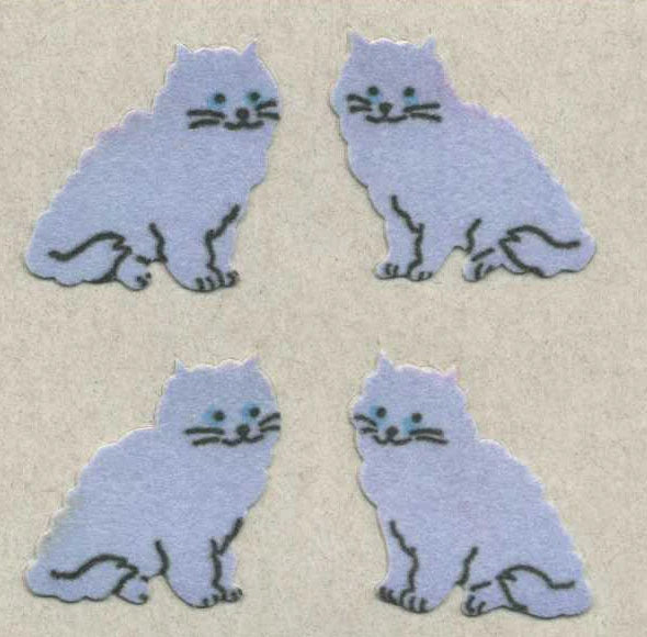 Purple Cat Furry Stickers