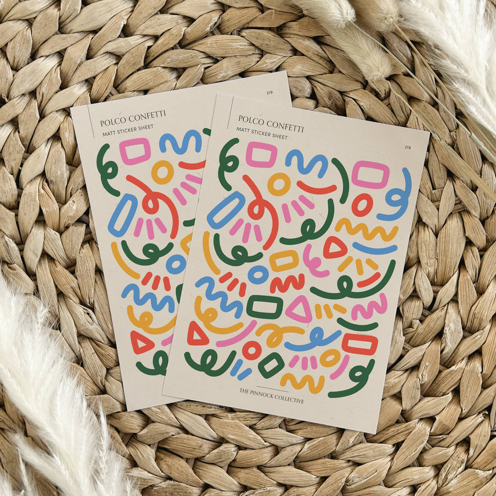 Confetti Polco Sticker Sheet
