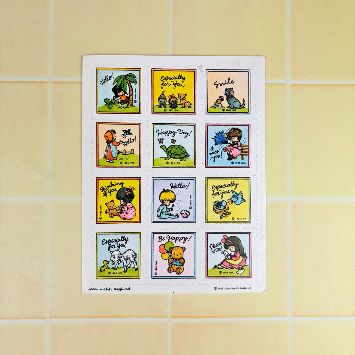 Hallmark 1985 Joan Walsh Anglund Sticker Sheet