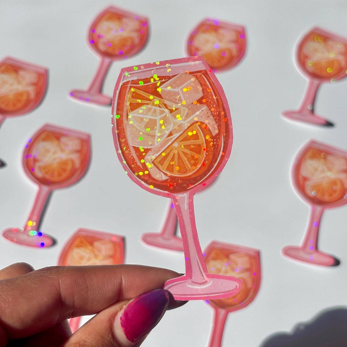 Aperol Spritz Holographic Sticker