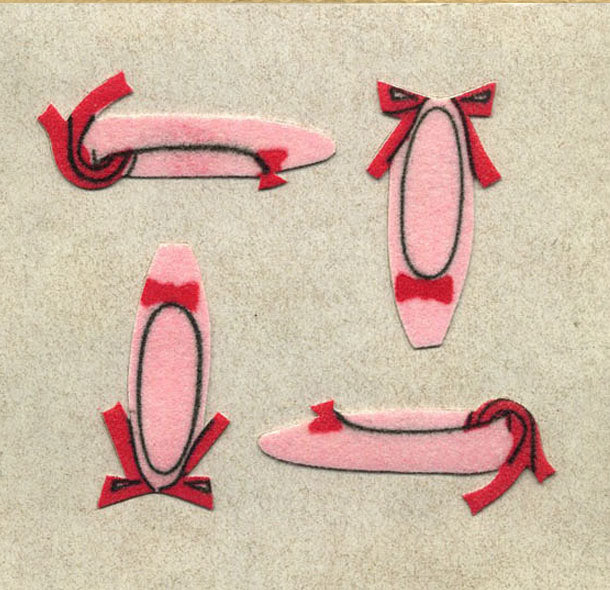 Furry Ballet Slipper Stickers