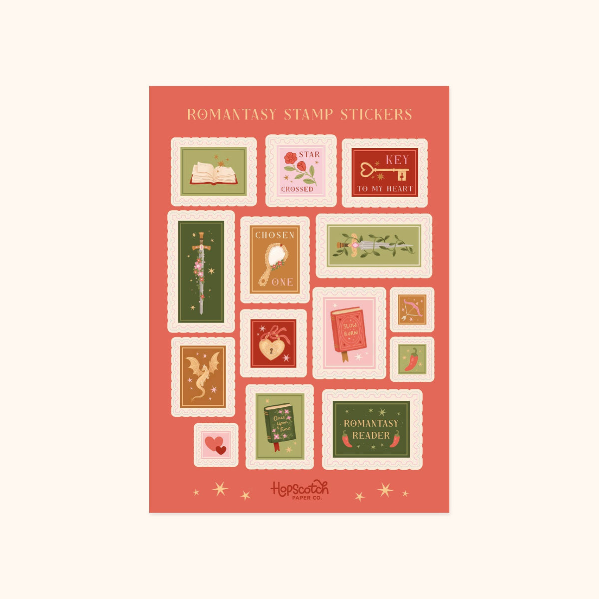 Romantasy Stamps Sticker Sheet