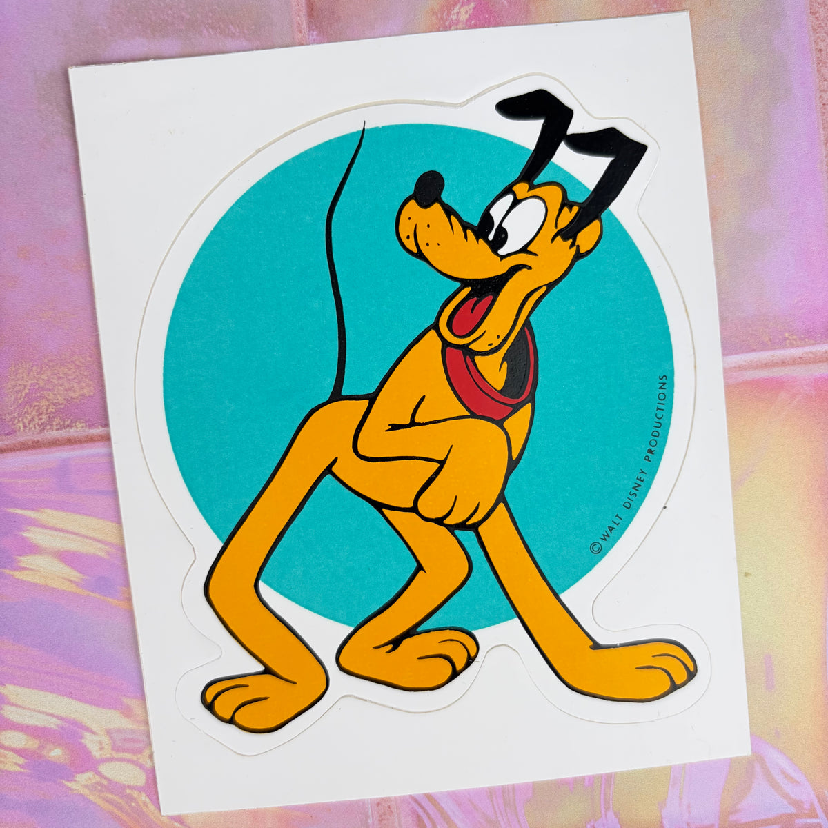 80s Vintage Walt Disney Productions Pluto Sticker