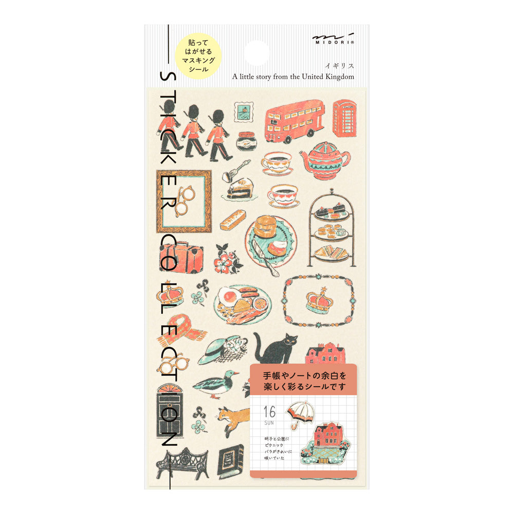 Midori British Motifs Sticker Sheet