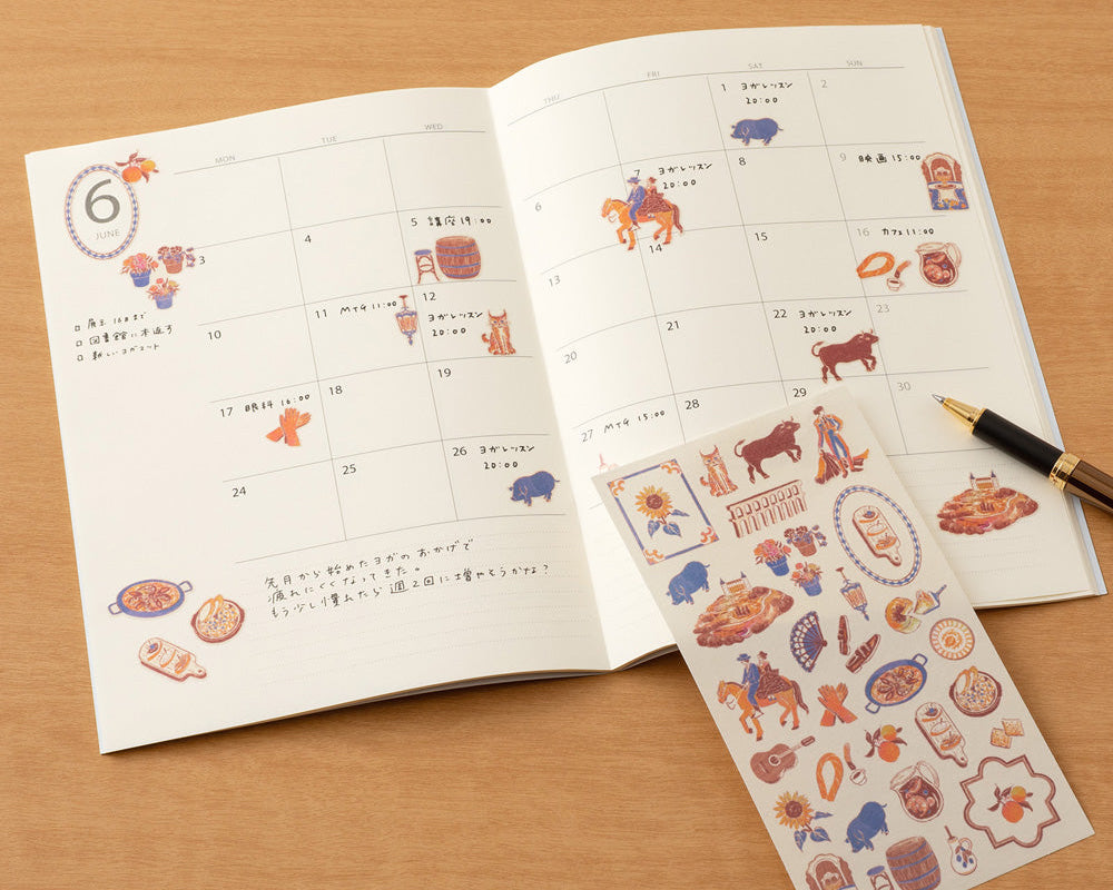 Midori Spanish Motifs Sticker Sheet