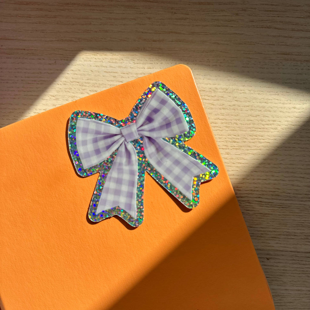Bow Glitter Vinyl Sticker