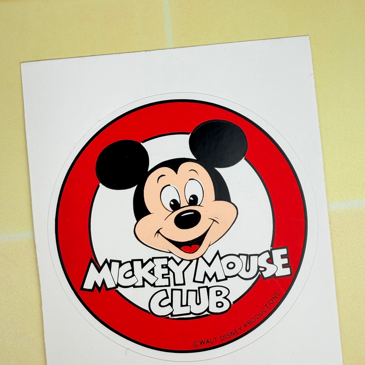 80s Vintage Walt Disney Productions Mickey Mouse Club Sticker