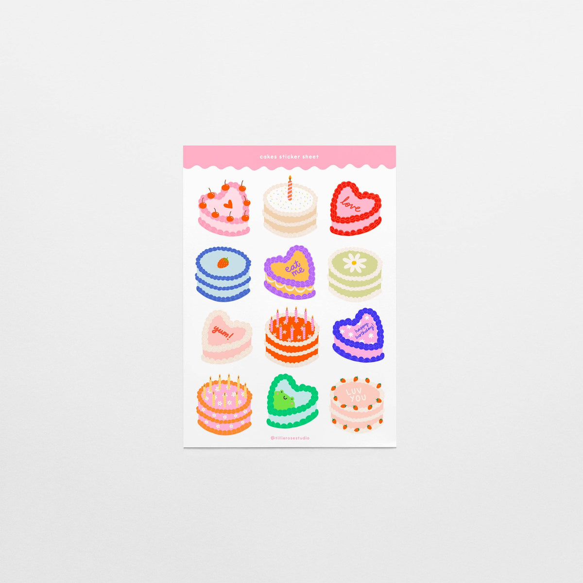 Cakes Clear Vinyl Sticker Sheet
