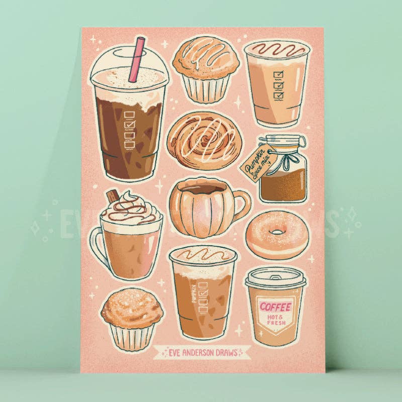 Cozy Coffees Sticker Sheet