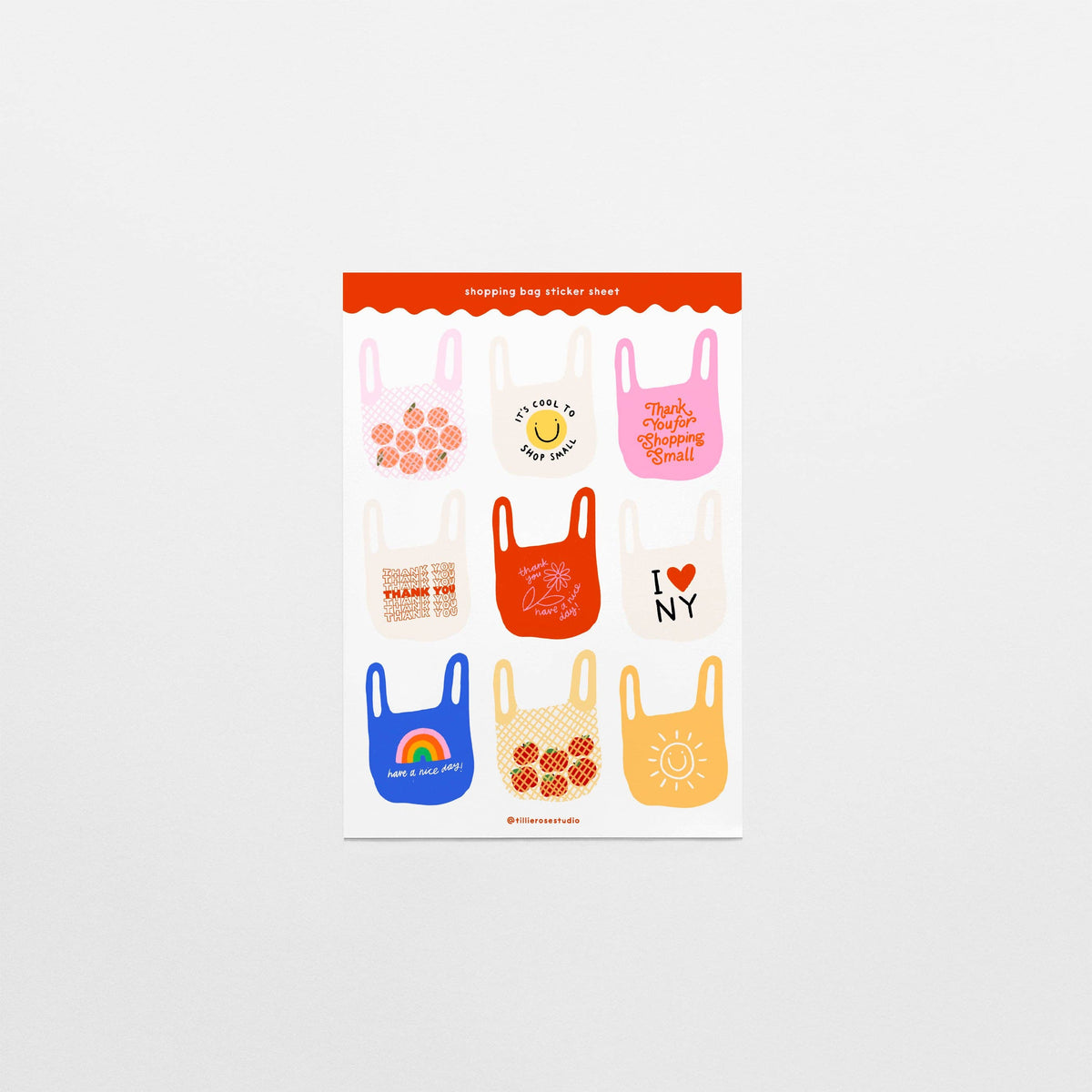Shopping Bag Clear Vinyl Sticker Sheet