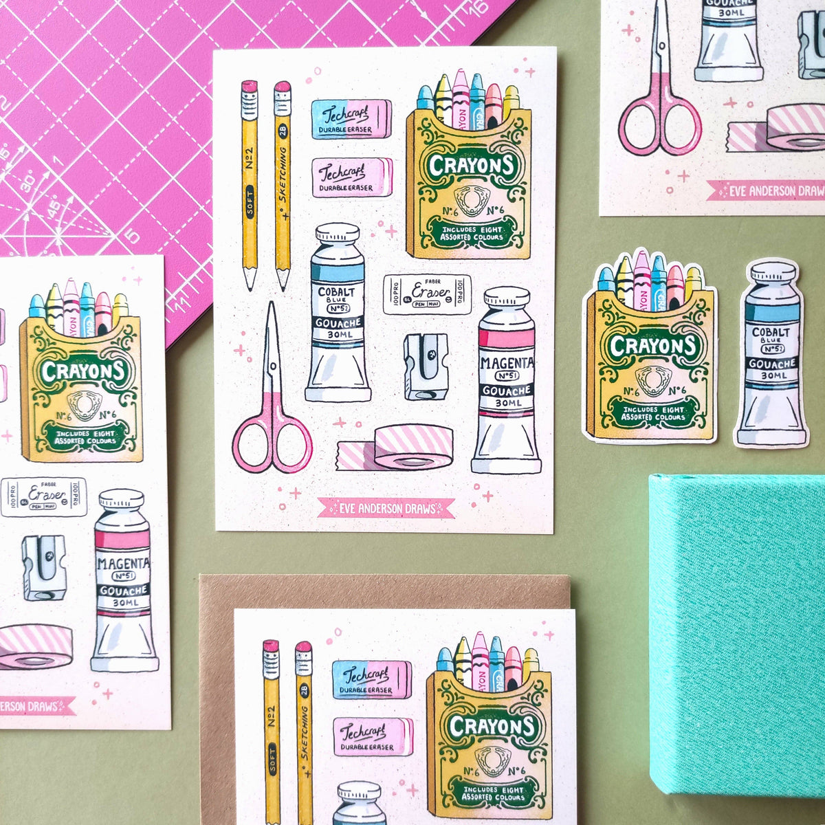 Art Supplies Sticker Sheet