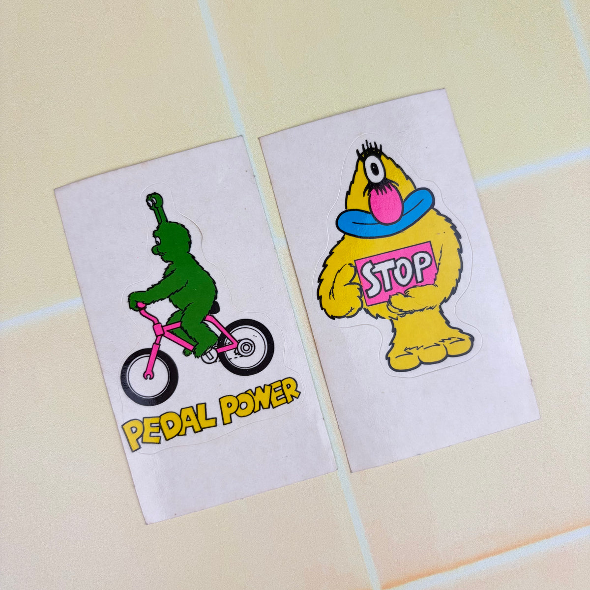 90s Monster Munch Road Safety Sticker Pair