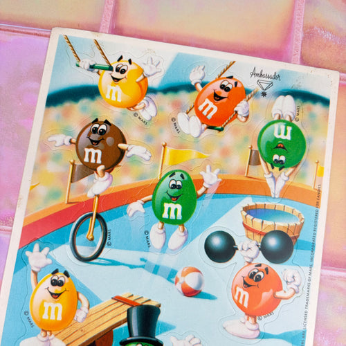1986 Hallmark Mars M&Ms Sticker Sheet
