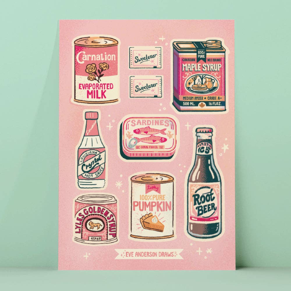 Cans And Packaging Sticker Sheet