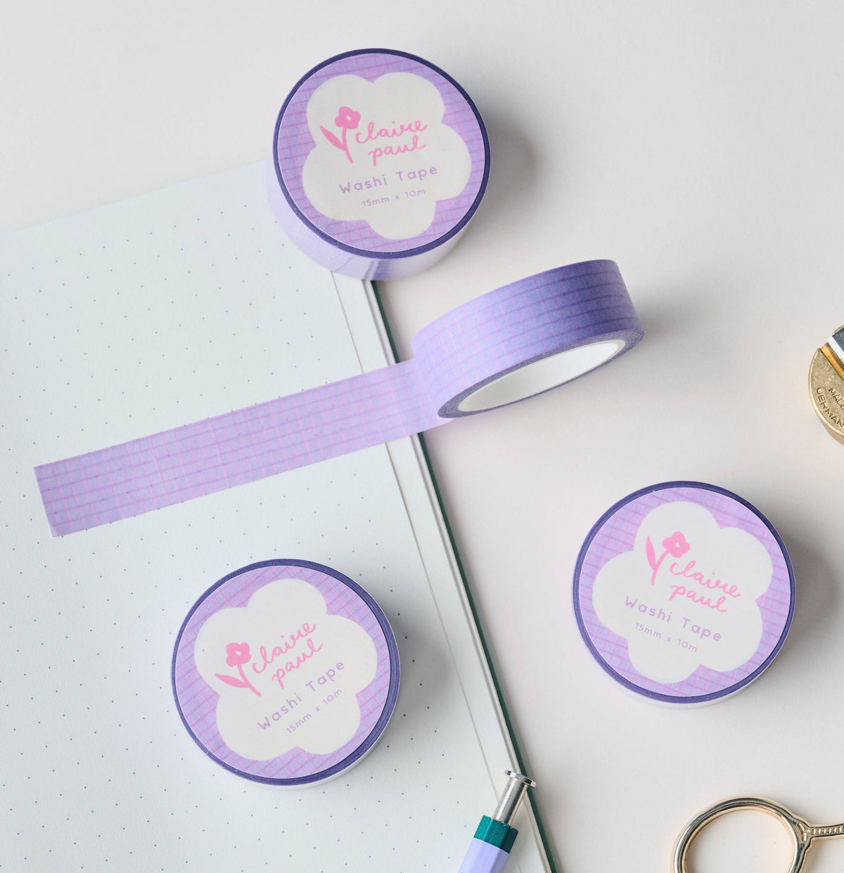 Purple Grid Washi Tape