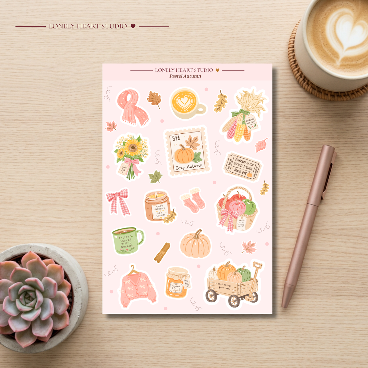 Pastel Autumn Sticker Sheet