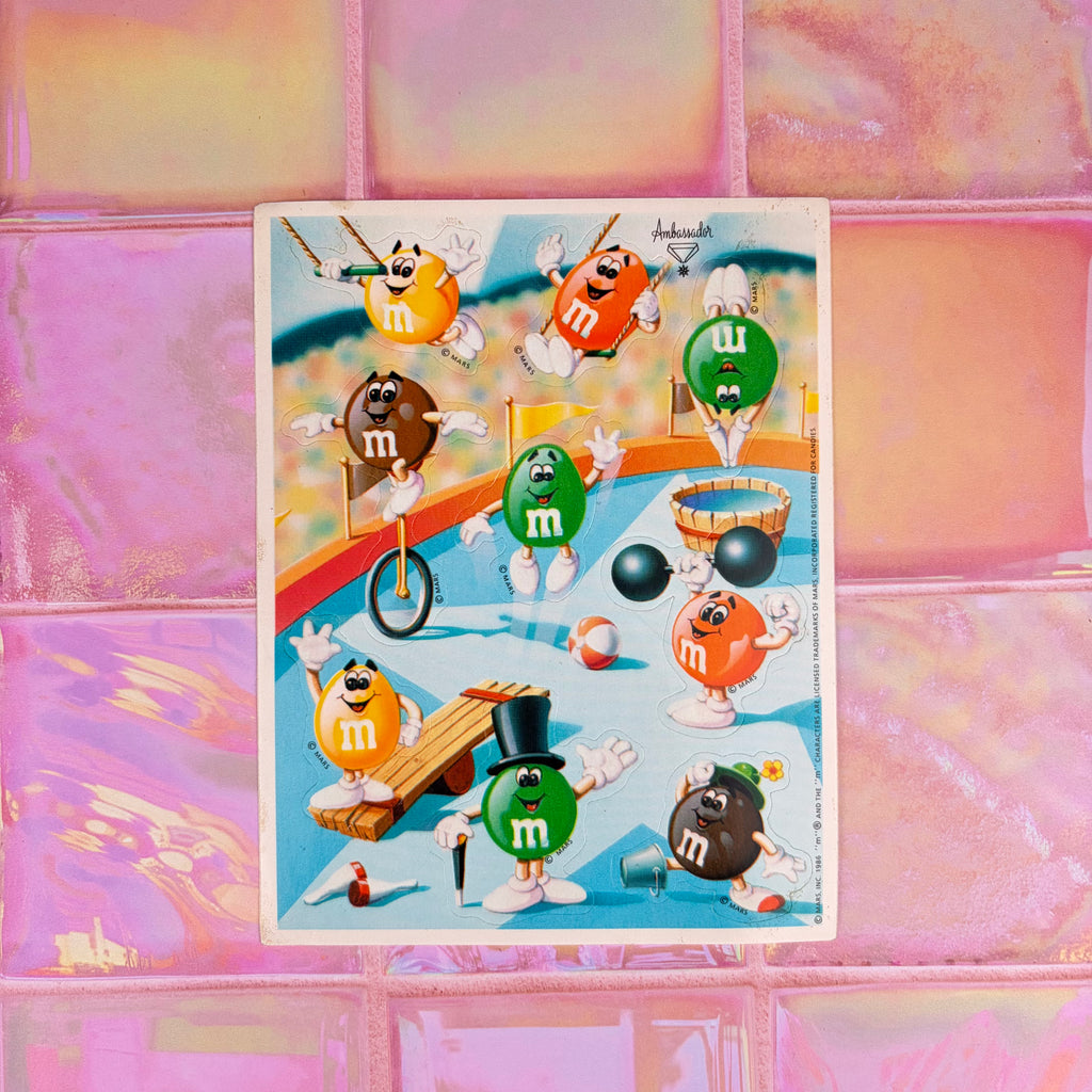 1986 Hallmark Mars M&Ms Sticker Sheet