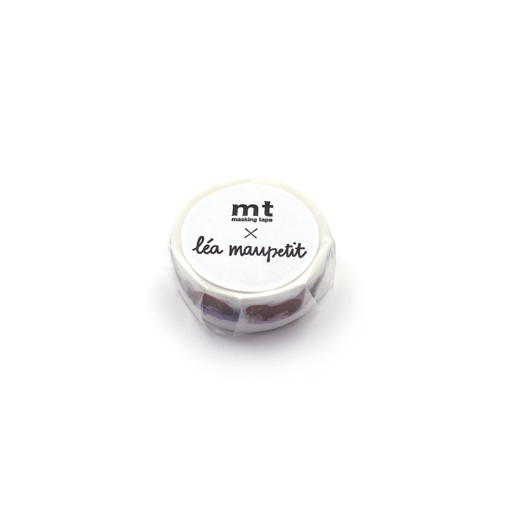 A small round clear plastic jar of MT Designing Tape featuring a white label with the brand logo and 'lia maupet' in black script, set against a plain white background.