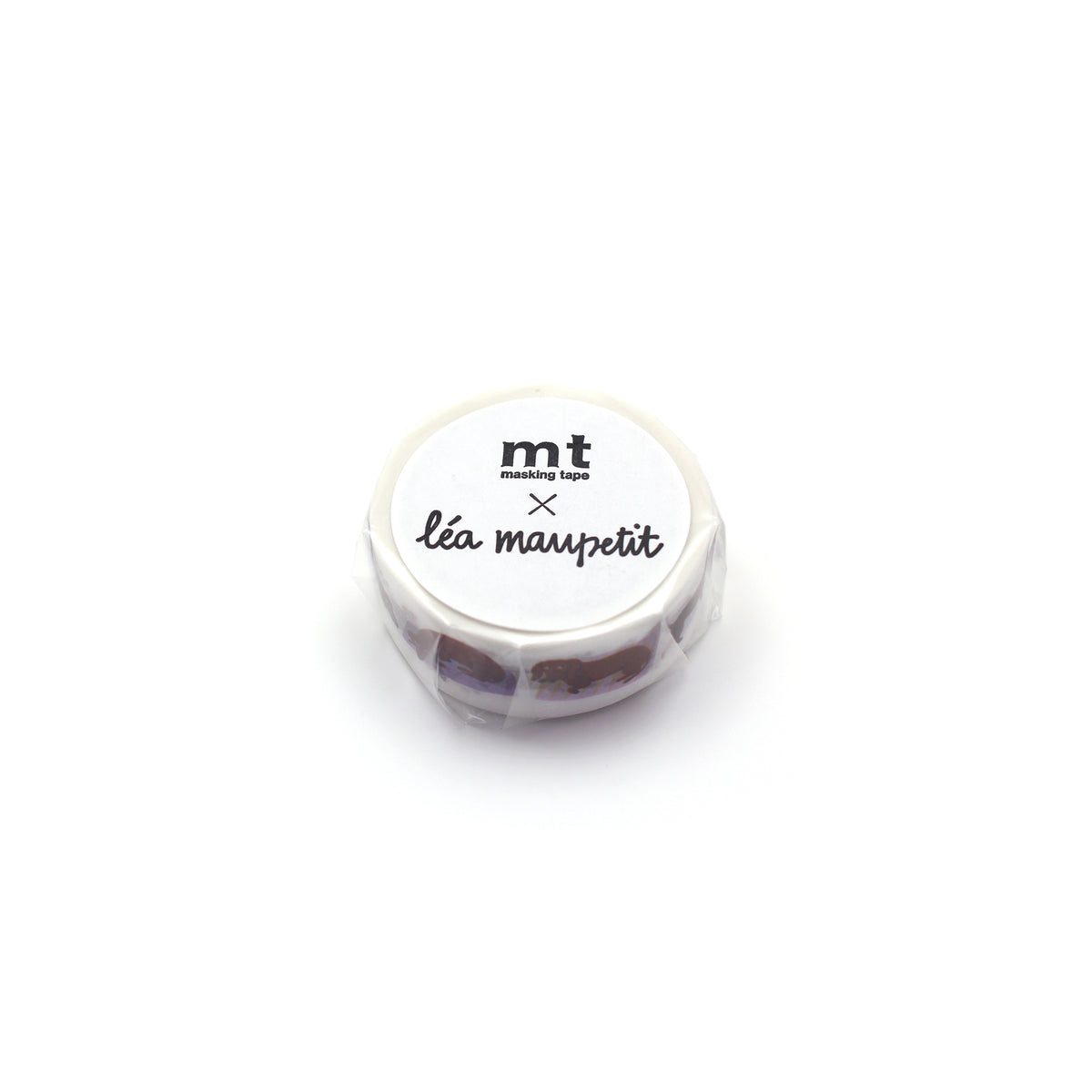 A small round clear plastic jar of MT Designing Tape featuring a white label with the brand logo and 'lia maupet' in black script, set against a plain white background.