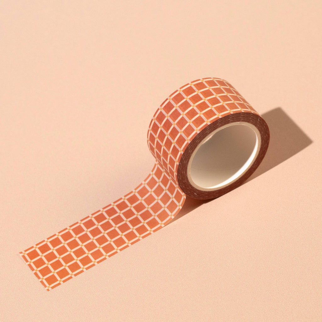 Rust Grid 25mm Washi Tape