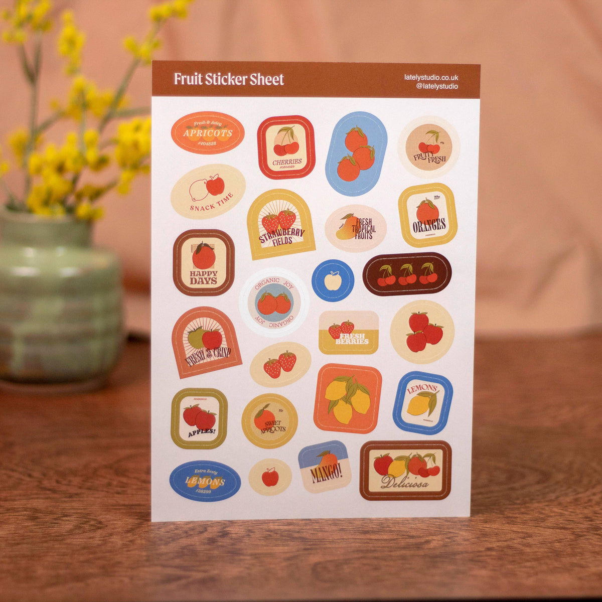 Retro Fruit Sticker Sheet