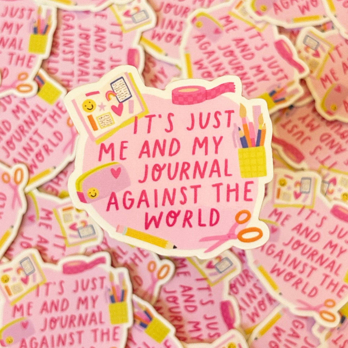 It's Just Me and my Journal Vinyl Sticker