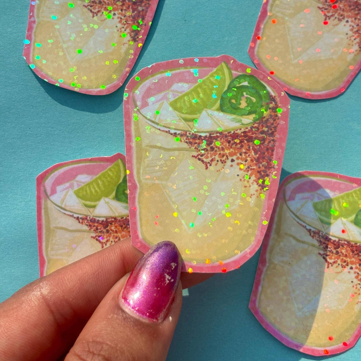 Spicy Margarita Holographic Vinyl Sticker for Laptops