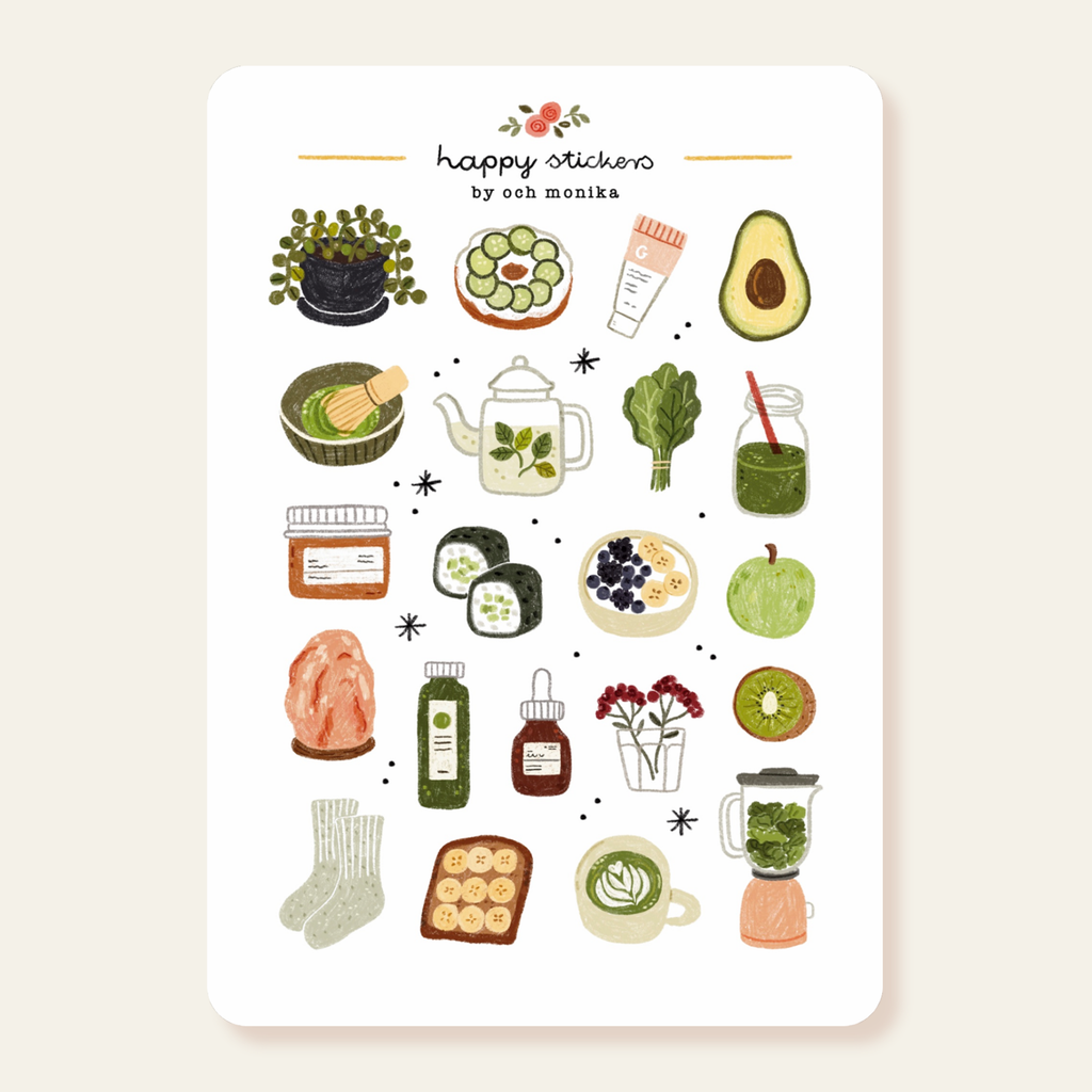 Fresh Green - Sticker Sheet | Wellness & Self-Care