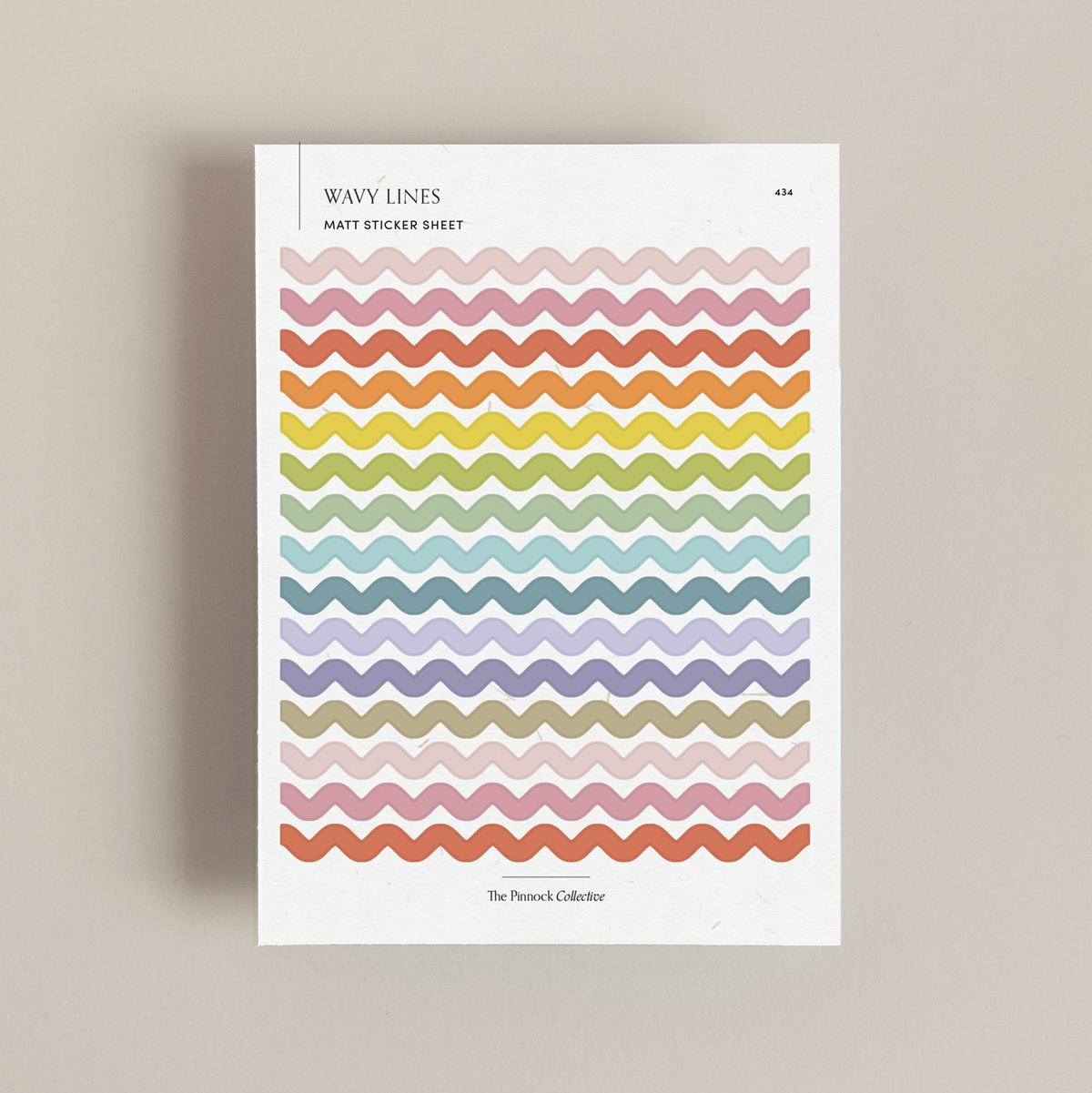 Wavy Lines Planner Sticker Sheet - Rainbow