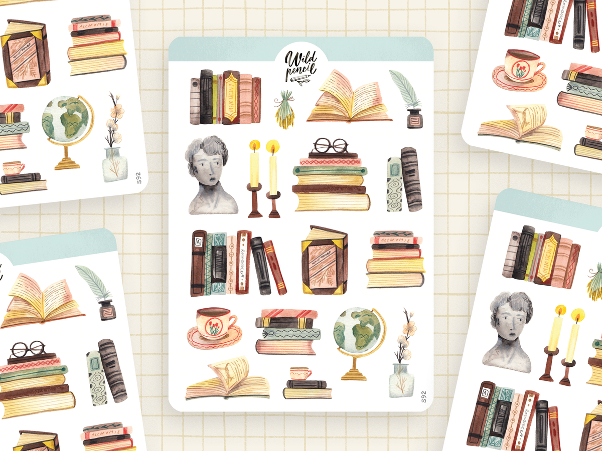 Sticker Sheet - Bookshelf