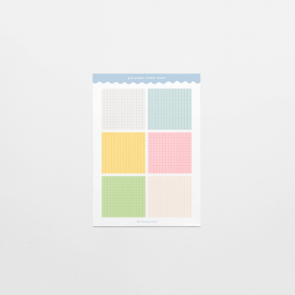 Grid Paper Squares Sticker Sheet