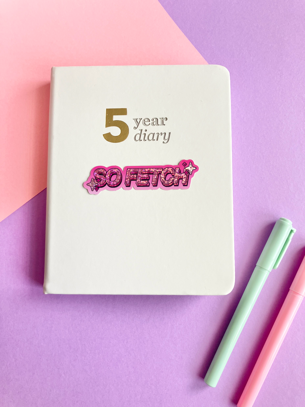 So Fetch Pink Glitter Sticker