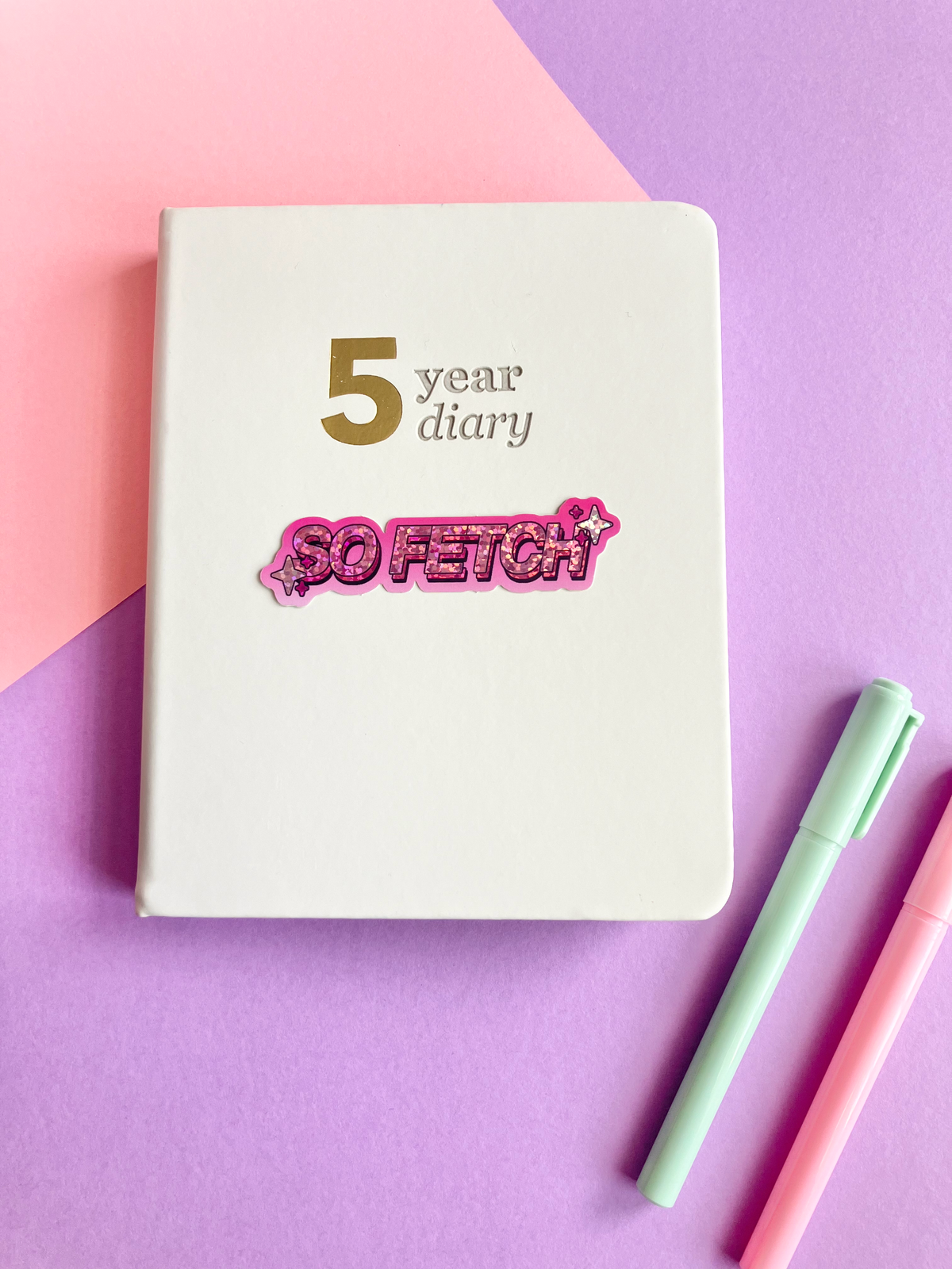 So Fetch Pink Glitter Sticker