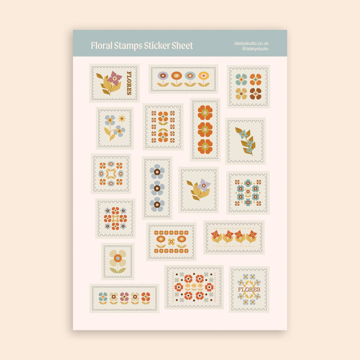 Floral Stamps Sticker Sheet